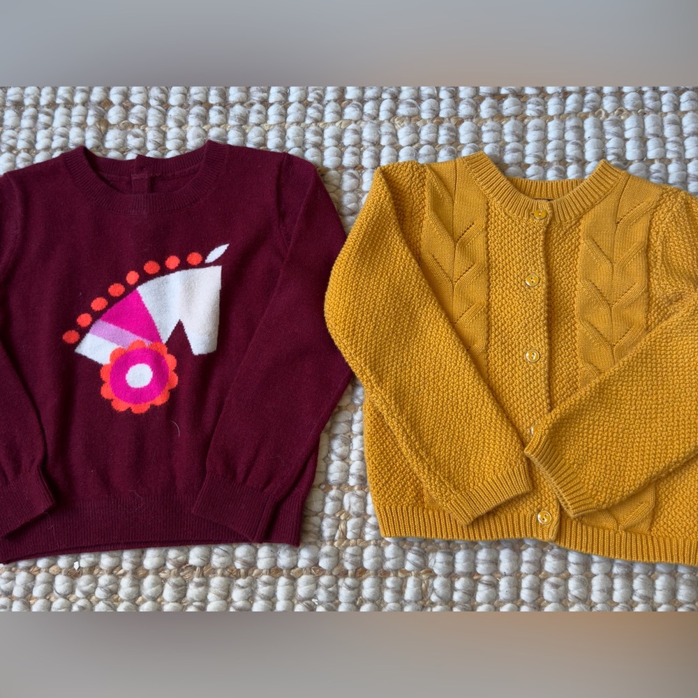 Set of 2 Jacadi, Sergent Major Girls Sweaters Size 4yrs.